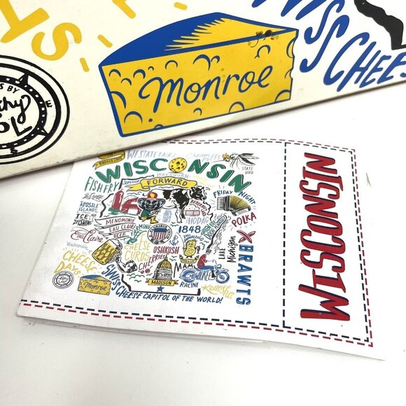 Wisconsin State Favorite Place MAP Primitives by Kathy Box‎ Sign Souvenir 16X16 - Picture 2 of 5